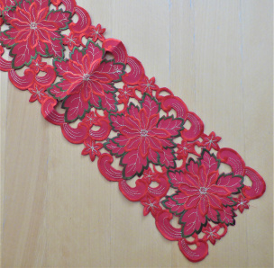 Tischläufer rote Blumen 20*110 cm