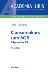 Klausurenkurs zum BGB, Allgemeiner Teil