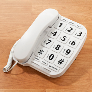 Telefon für Senioren mit extra großen Tasten weiß