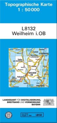 Topographische Karte Bayern Weilheim i. OB