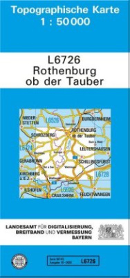 Topographische Karte Bayern Rothenburg ob der Tauber