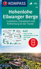 KOMPASS Wanderkarte Hohenlohe, Ellwanger Berge, Crailsheim, Schwäbisch Hall, Rothenburg ob der Tauber