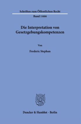 Die Interpretation von Gesetzgebungskompetenzen.