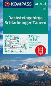 KOMPASS Wanderkarten-Set 293 Dachsteingebirge, Schladminger Tauern (3 Karten) 1:25.000