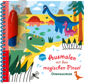 Ausmalen mit dem magischen Pinsel. Dinosaurier