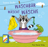 Waschbär wäscht Wäsche