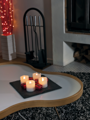 LED Echtwachskerzen 4er-Set, warm weiß Diode